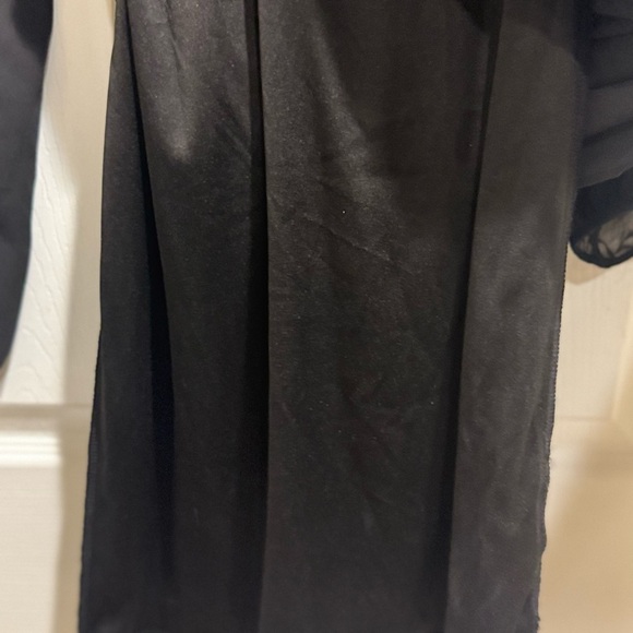 Nine West Black Chiffon Pleated Tunic Dress Pleated Bishop Sleeves - Size S - Picture 4 of 4